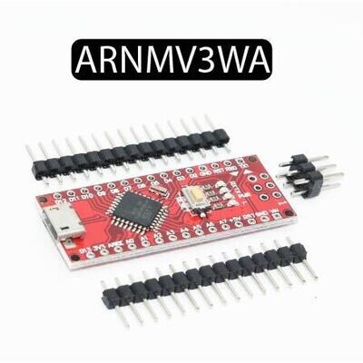 Microcontrôleur Nano V3 mini USB rouge ATMEGA168P 16MHz micro USB CH340, connecteurs non soudés