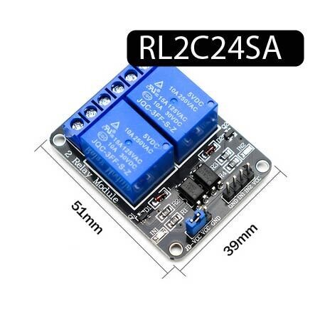 Module de relais DC 24V 2 canaux avec optocoupleur déclencheur bas niveau pour arduino Raspberry Pi