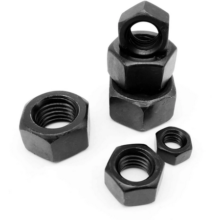 Lot de 5 écrous hexagonaux en acier noire M4 DIN934