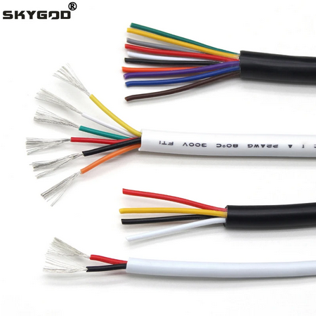 Fil de Cuivre UL2464 de 10m 22AWG avec Gaine en PVC blanc, 4 Noyaux, Câble de Commande de Signal pour chaine d&#39;entrainement CNC