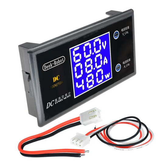 Voltmètre numérique avec écran LCD, ampèremètre, wattmètre, tension, courant, compteur de puissance, DC 0 à 100V, 10A, 1000W