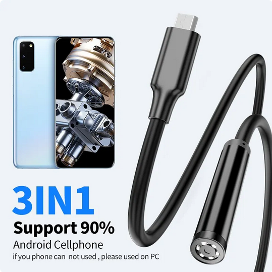 Caméra endoscopique pour Android 5.5mm Inspection Étanche avec 6 Lumières LED Compatible avec Android Téléphone PC