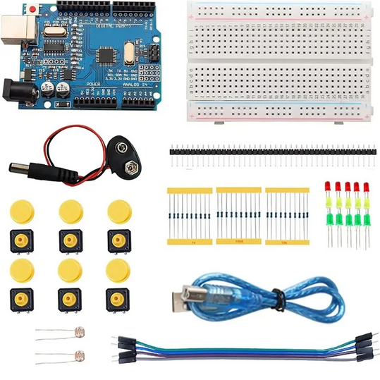 Kit de démarrage électronique pour UNO R3 Arduino, circuit imprimé électronique, programmable, 12 en 1