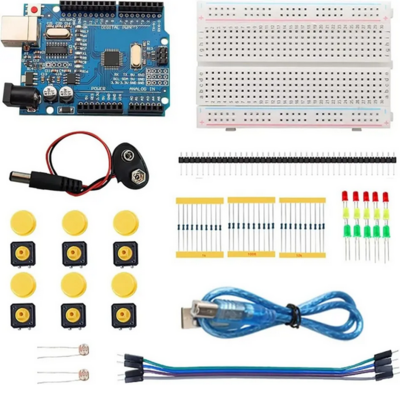Kit de démarrage électronique pour UNO R3 Arduino, circuit imprimé électronique, programmable, 12 en 1