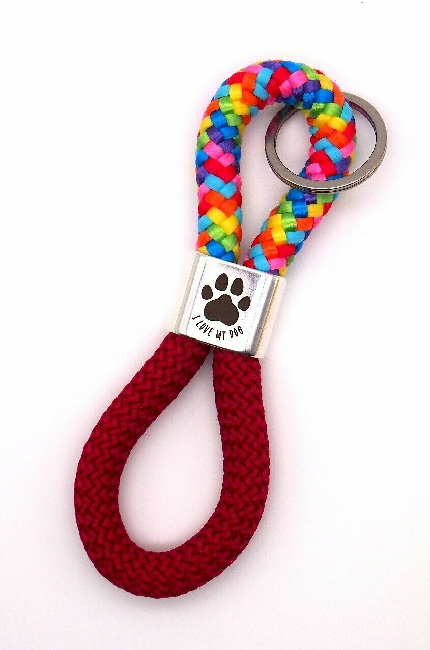 Klíčenka pro milovníky psů - I love my dog - vínová/mix - v dárkovém balení