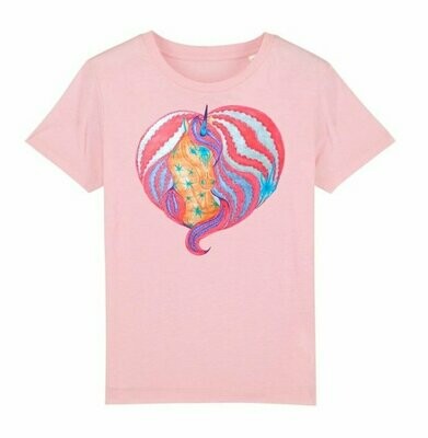 Bio tričko s jednorožcem "Heart" v 8 barvách - velikost 140/152