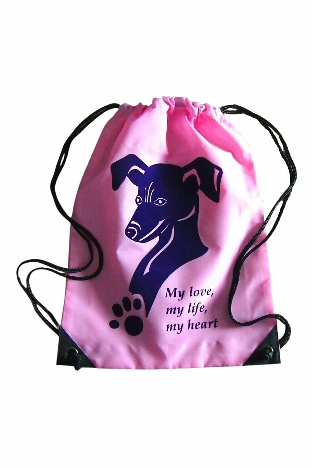 Gymsack /obal na helmu "Štěně - My love, my life, my heart" - růžová