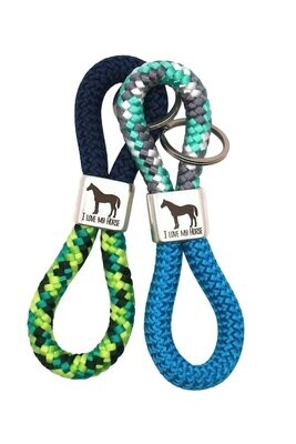 Klíčenka pro milovníky koní - I love my horse - tmavě modrá/zelená mix - v dárkovém balení