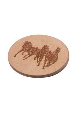 Dřevěné podtácky s gravírovaným koněm "Koňské trio"