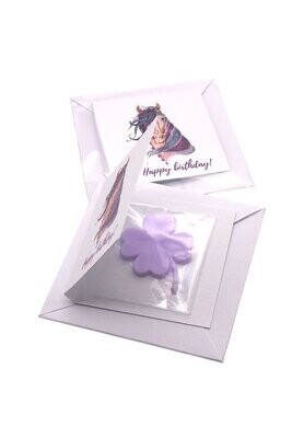Mini přání s vonným mýdlem "Happy Birthday"