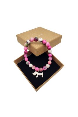 Náramek z Jade perel s přívěskem jezevčíka