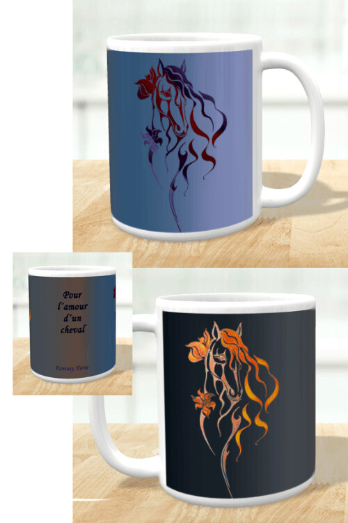Exkluzivní hrnek Exkluzivní hrnek "Pour l´amour d´un cheval" - design 2 v 1