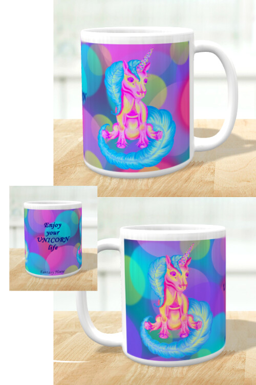 Hrnek s jednorožcem Hrnek s jednorožcem "Enjoy your UNICORN life" - design 2 v 1