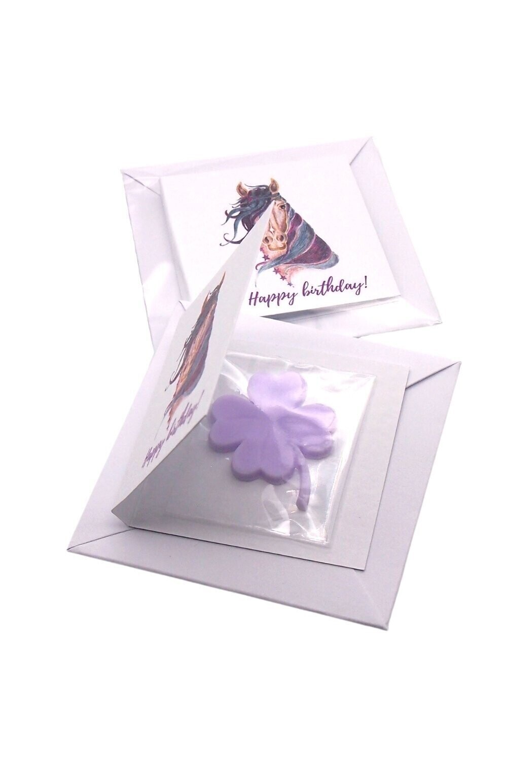 Mini přání s vonným mýdlem Mini přání s vonným mýdlem "Happy Birthday"