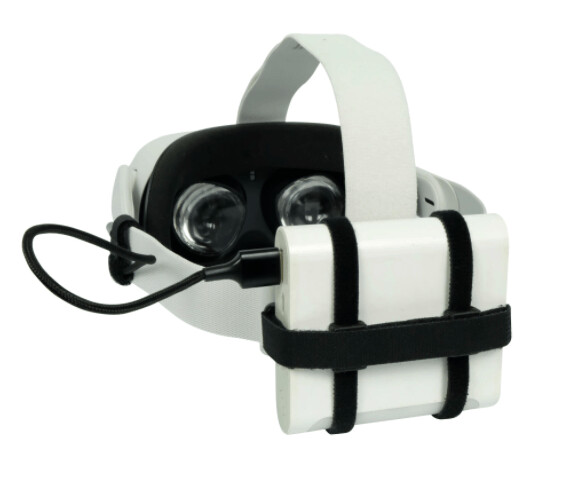 UNIVERSAL BATTERY MOUNT KIT WITH USB C CABLE - BATTERY HOLDERS THAT FIT ANY USB POWER BANK FOR THE OCULUS QUEST