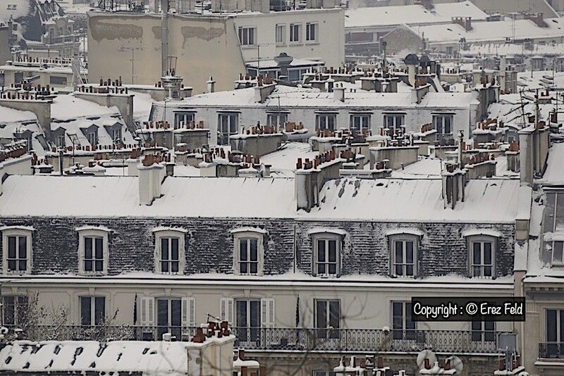 Paris roofs under Snow