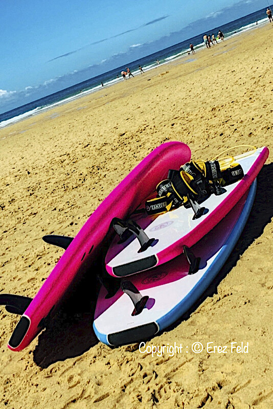 Surfing on the sand