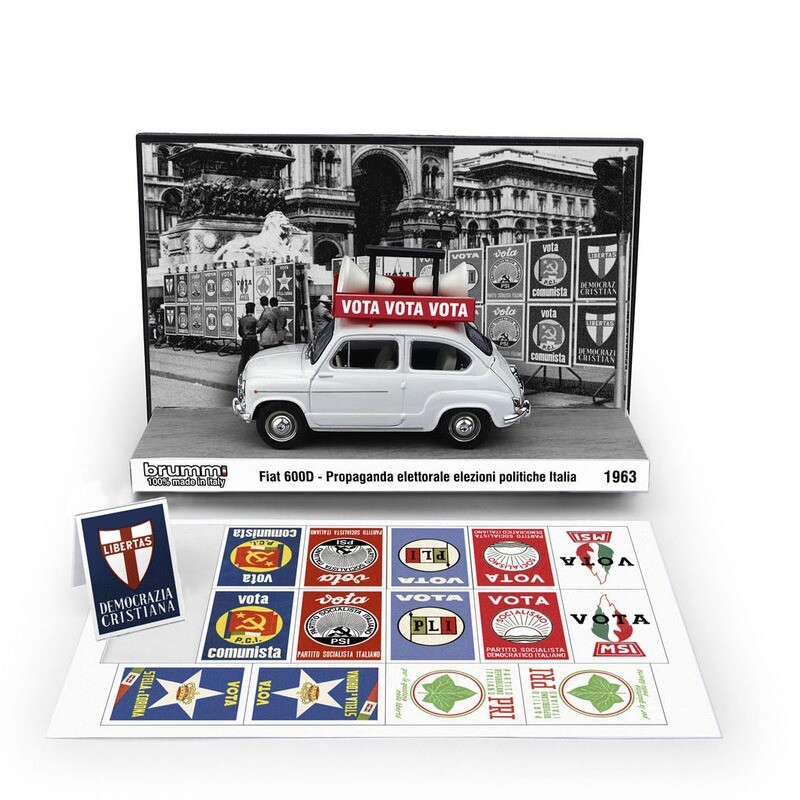 Fiat 600D - Propaganda elettorale elezioni politiche Italia 1963