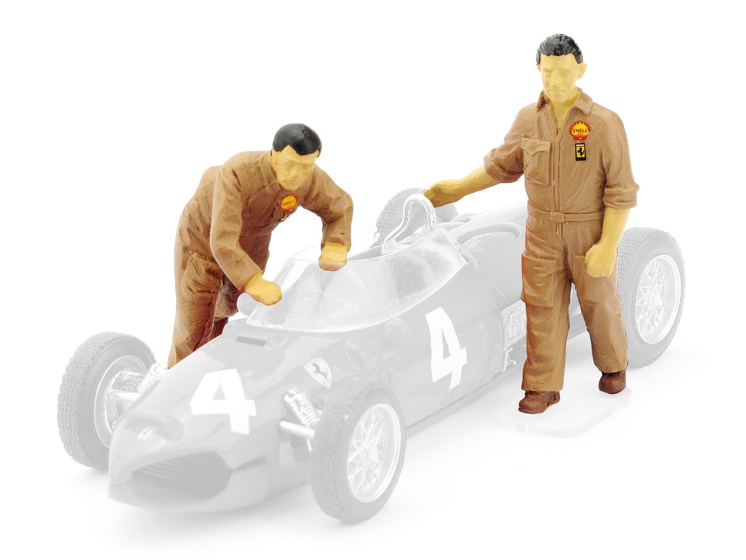 MECCANICI FERRARI CHE SPOSTANO L&#39;AUTO 1961