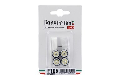 F105 RUOTE FIANCO BIANCO PER FIAT 600 1955