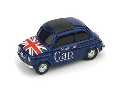 Fiat nuova 500 INGHILTERRA "Mind the gap - God save the Queen"