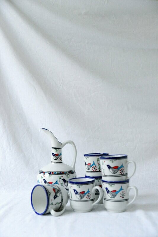 Porzellan Krug & Tassen SET