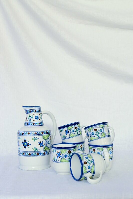 Porzellan Krug & Tassen SET