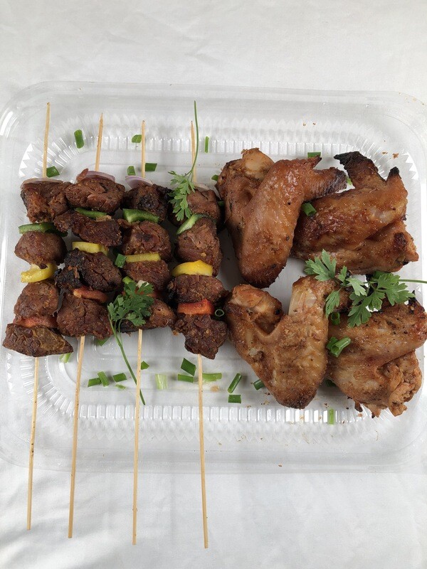 Meat Satay & Chicken Wings