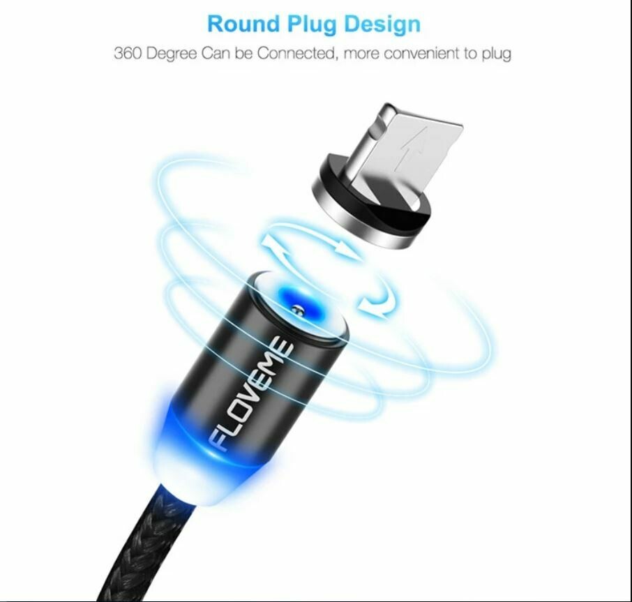 Mobile Phone Charger Cable FLOVEME Cell Phone Charging Magnetic USB Cable