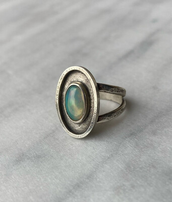 Long Oval Opal Ring