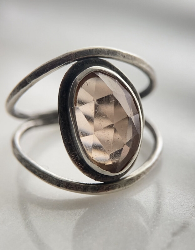 Peach Topaz Ring