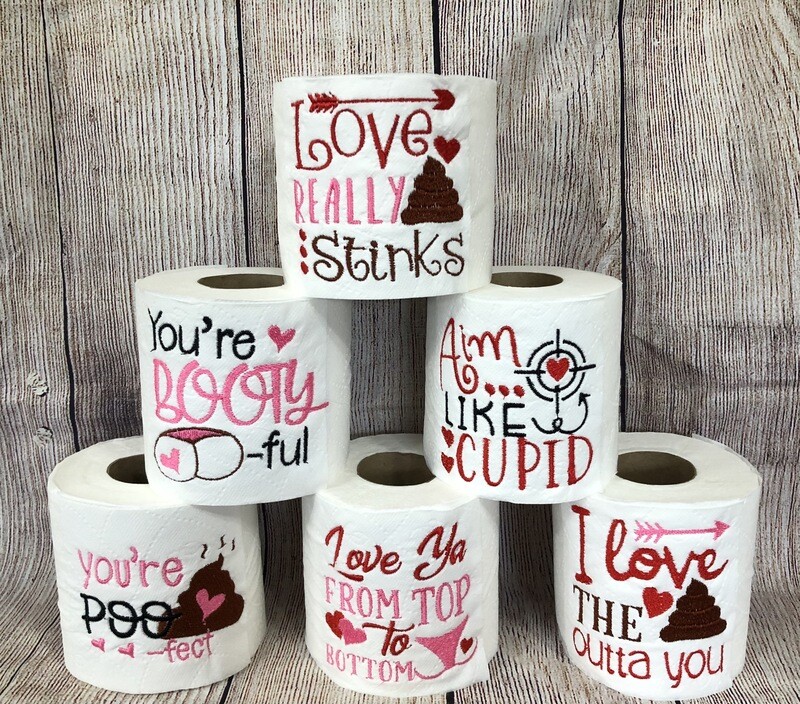 Valentines day Embroidered Toilet Paper