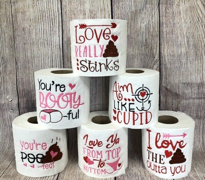 Valentines day Embroidered Toilet Paper