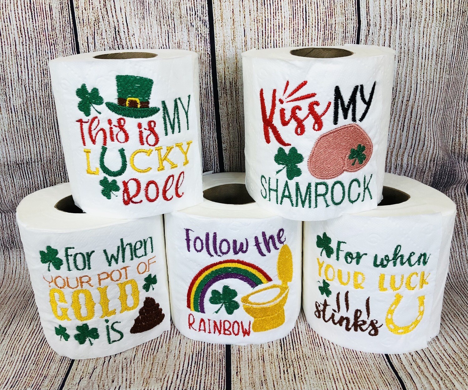 St. Patricks Day embroidered toilet paper