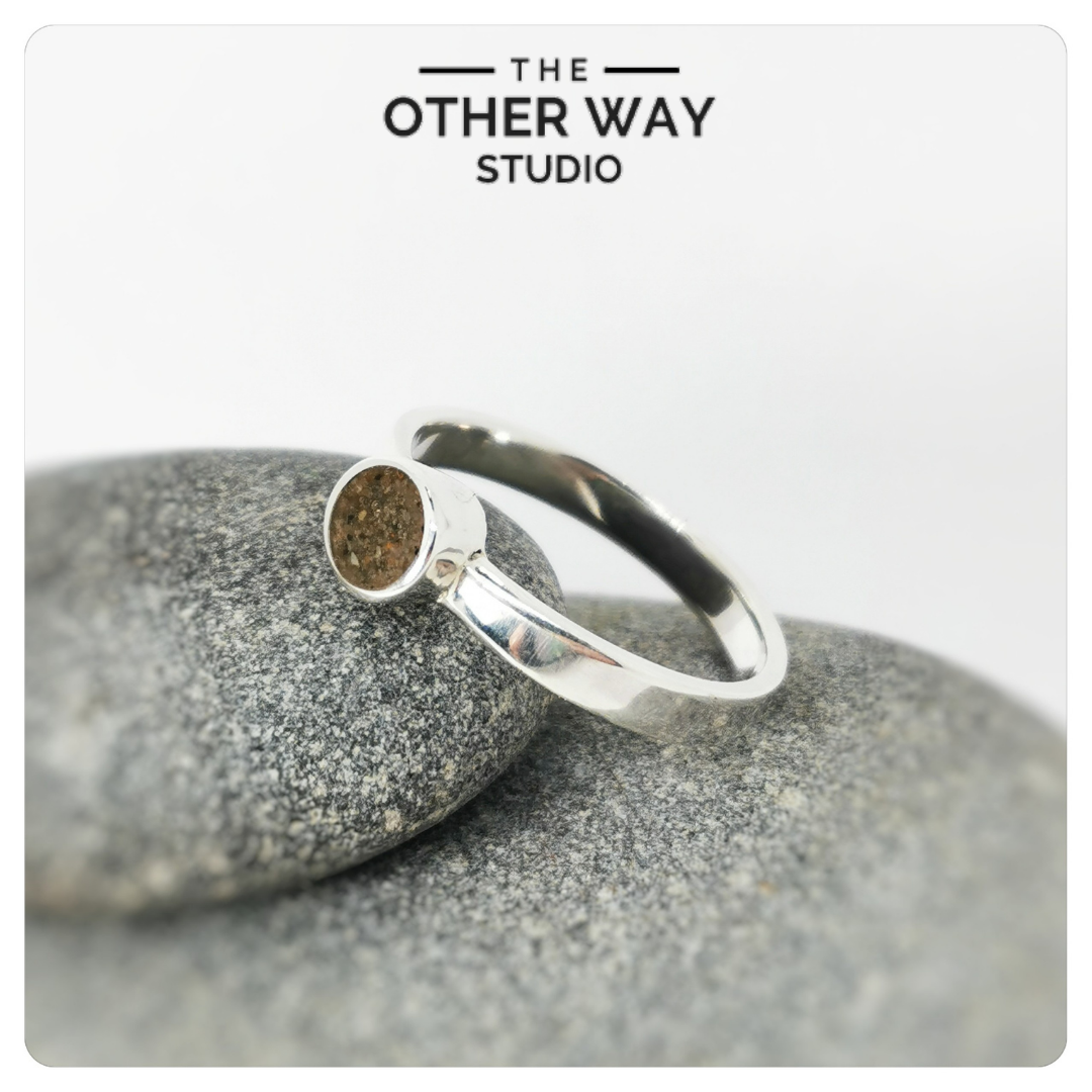 Handmade Silver Ring with Your Choice of Gower Beach Sand