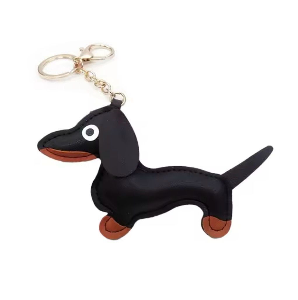 fashion leather dog keychain