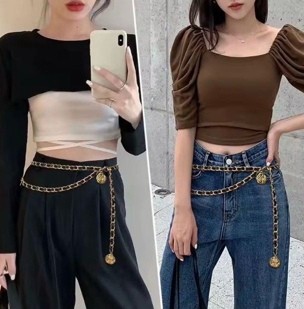 Camellia Metal Chain Waist Belt