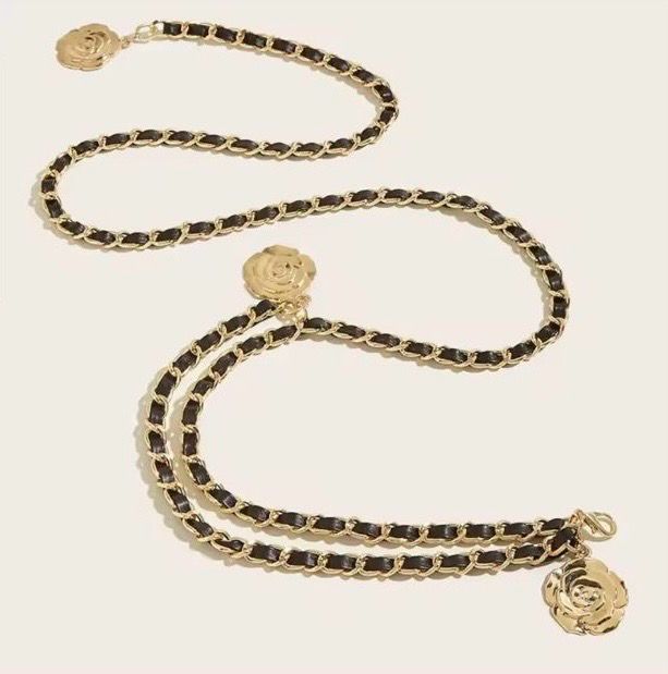 Camellia Metal Chain Waist Belt