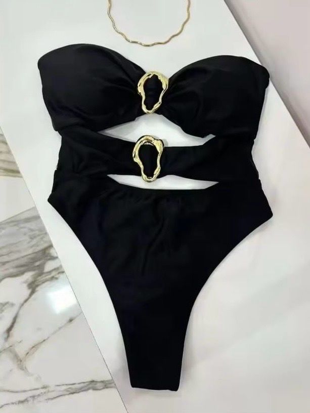 Sexy One-Piece Swimsuit Women&#39;s Pure Color
