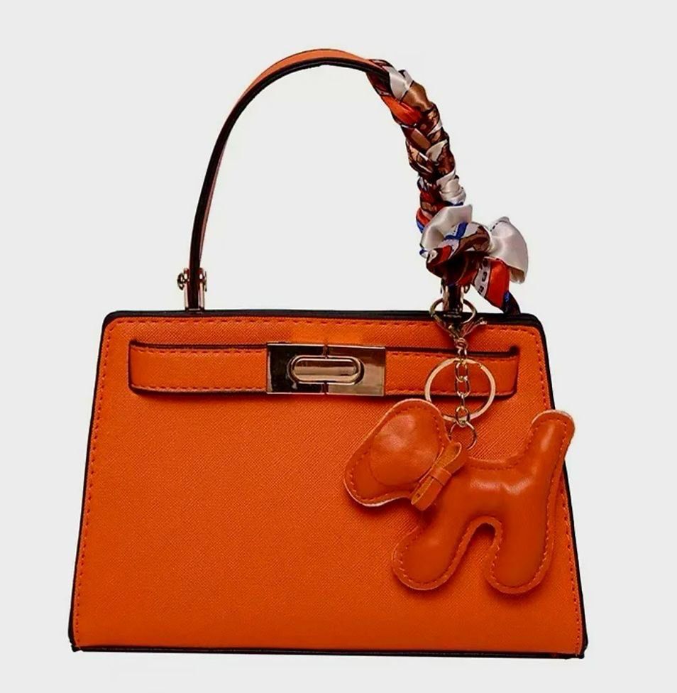 Orange top-handle bag
