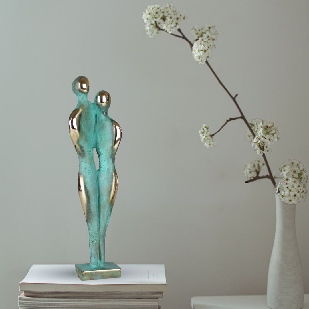 Kærlighedspar i Bronze 16 cm