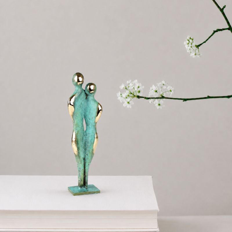 Kærlighedspar i bronze - 16 cm