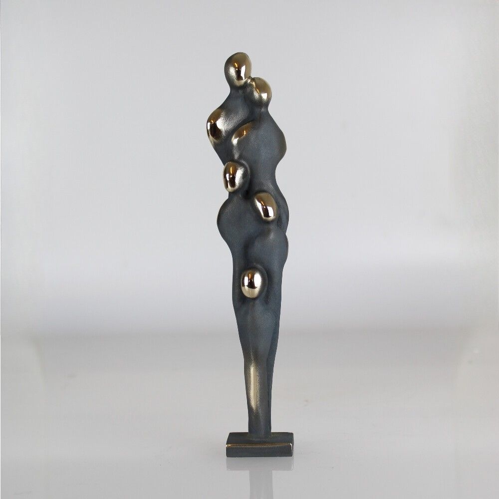Bronzeskulptur Familie – Par med 3 børn - 19 cm
