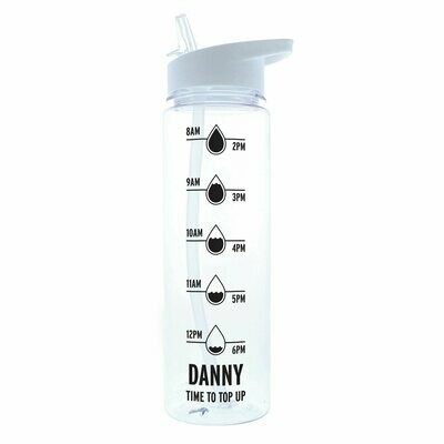 Personalised Black 'Hydration Tracker' Island Water Bottle