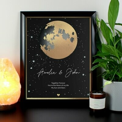 Personalised You Are My Sun My Moon Black Framed Print