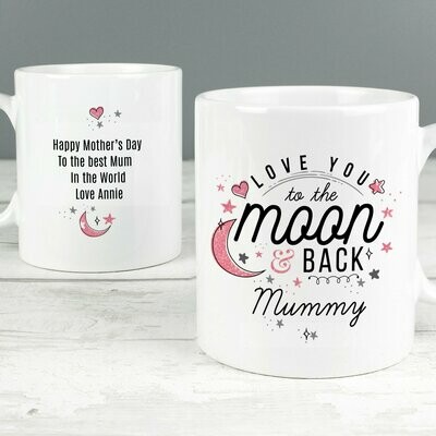Personalised To The Moon & Back Pink Mug