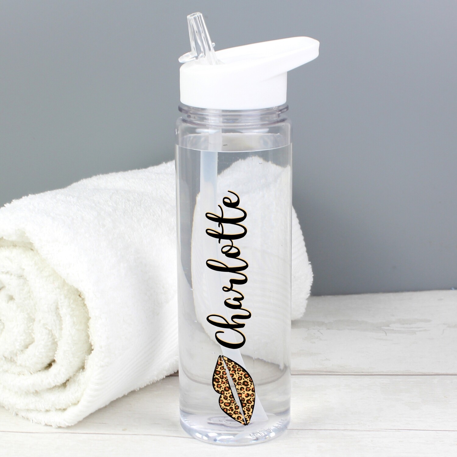 Personalised Lepoard Lips Island Water Bottle
