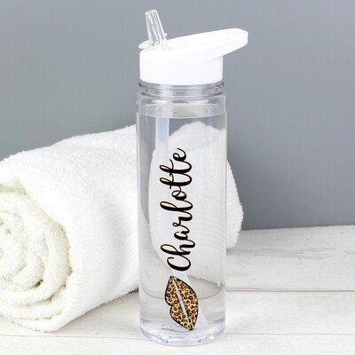 Personalised Lepoard Lips Island Water Bottle
