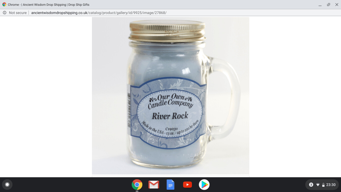 Scented Candle Jar -River Rock