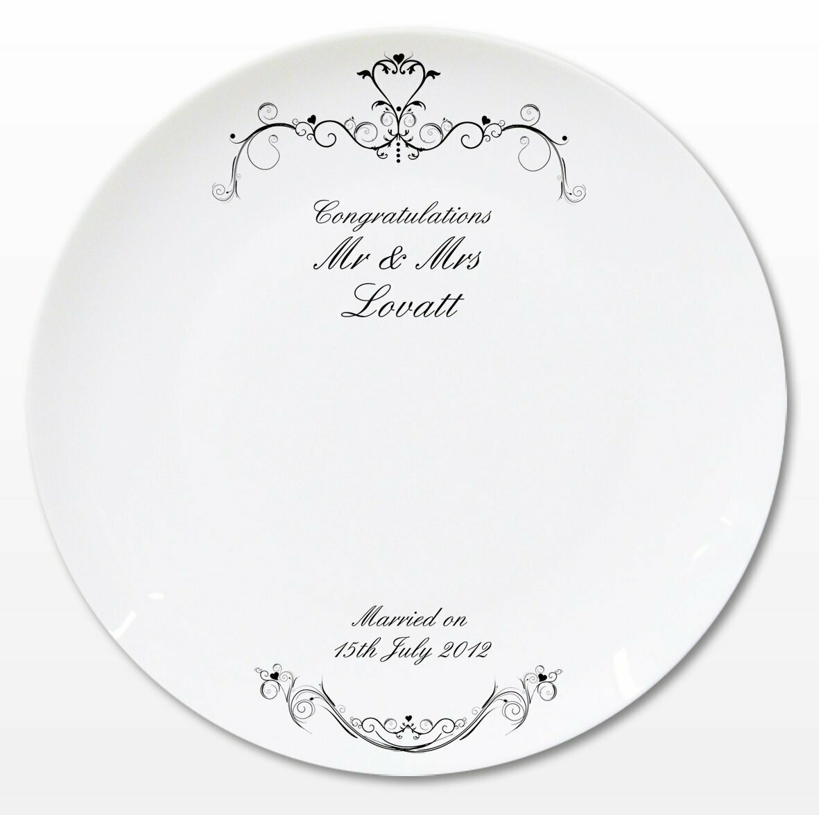Personalised Ornate Swirl Message Plate